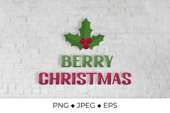 Berry Christmas Lettering: Festive Illustrations