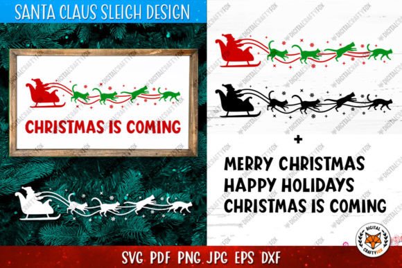 Christmas Cat Sleigh Silhouette SVG Review