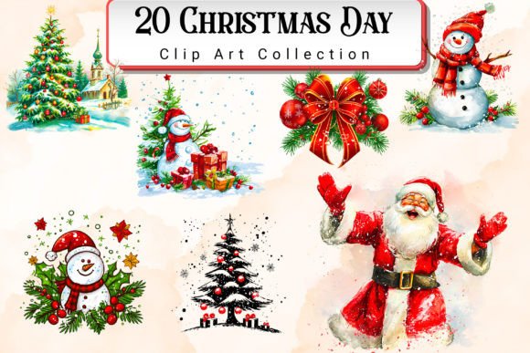 Christmas Day Clipart Bundle: Pro Illustrations