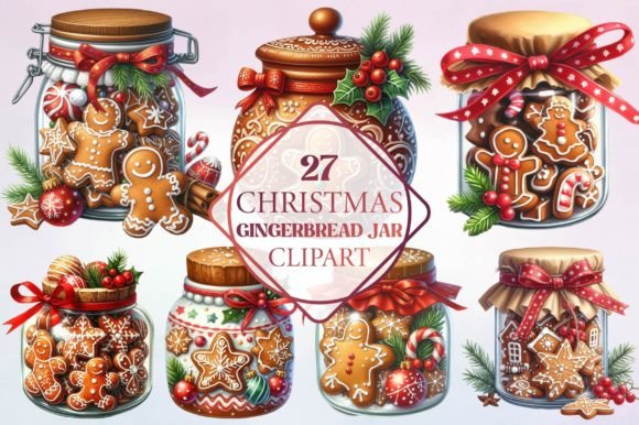 Christmas Gingerbread Jar Clipart: Freebies Review