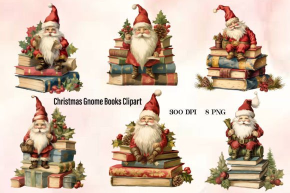 Christmas Gnome Books Png: Illustrations for Sellers
