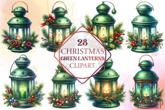 Christmas Green Lanterns Clipart: Pro Illustrations Review