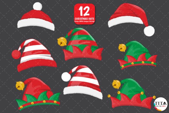 Christmas Hats Clipart EPS: Top Illustrations