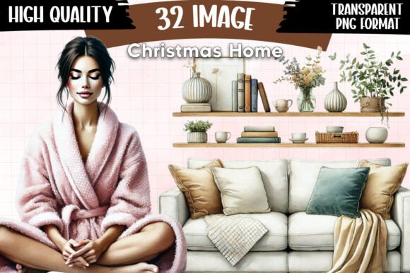 Christmas Home Clipart P1: Illustrations for Branding
