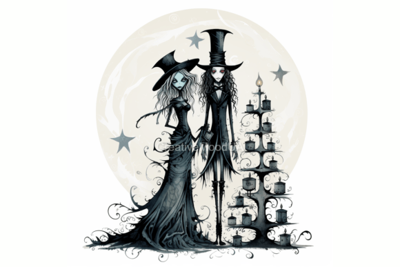 Christmas in Gothic Style. PNG: Bold Illustrations