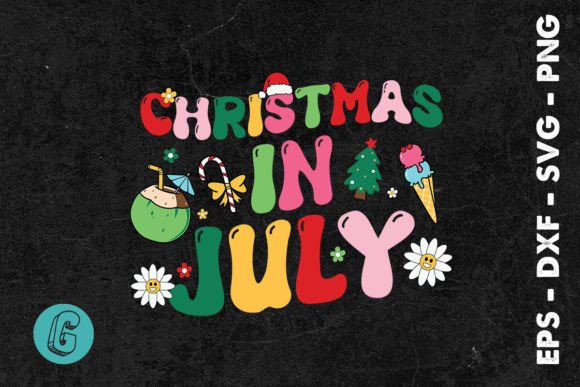 Groovy Xmas Summer SVG: Illustrations