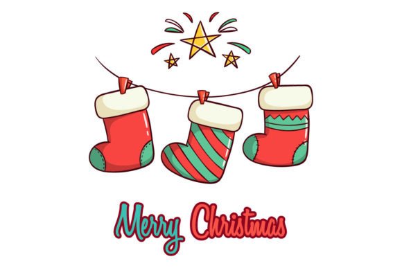 Merry Christmas with Shocks Decoration Illustrations