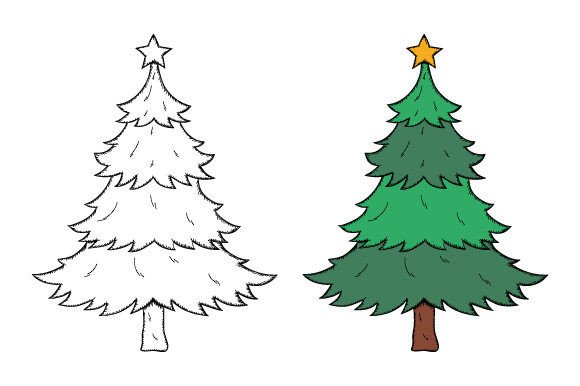 Review: Hand Drawn Christmas Tree Vector Illustr