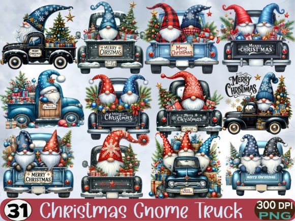 Reviewing the Christmas Gnome and Truck Clipart Bundle