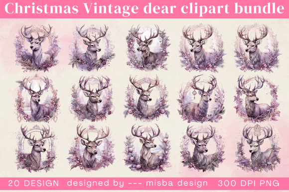 Reviewing the Christmas Vintage Dear Clipart Bundle