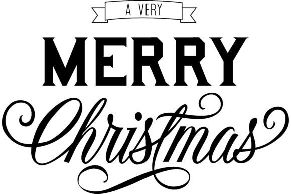 Very Merry Christmas Lettering: Festive Illustrations