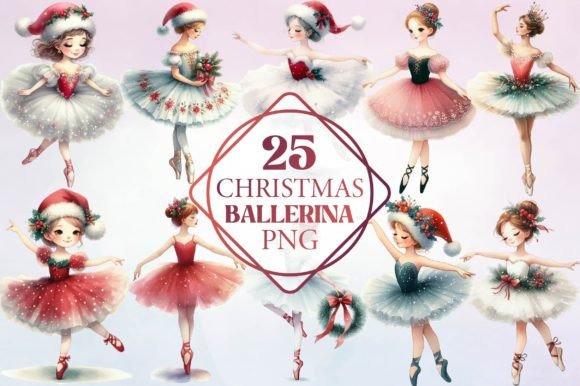 Watercolor Christmas Ballerina Clipart Review